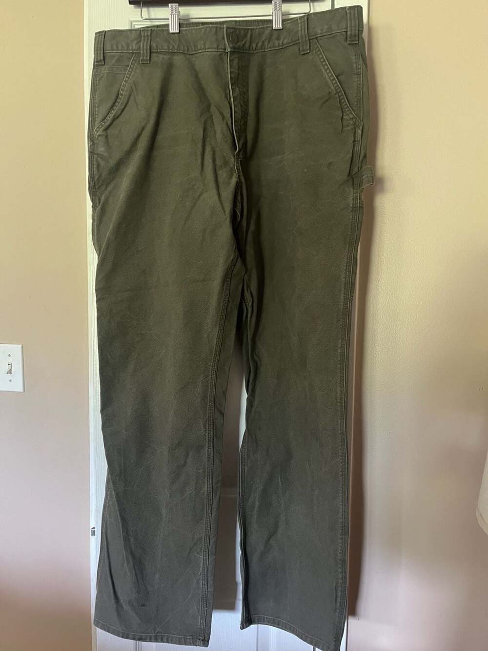 Carhartt Relaxed Fit Utility Carpenter Work Pants Olive Green 40x34